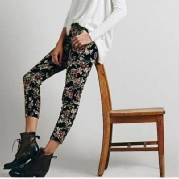 Free People Pants - Free People • Corduroy Floral Print Pants